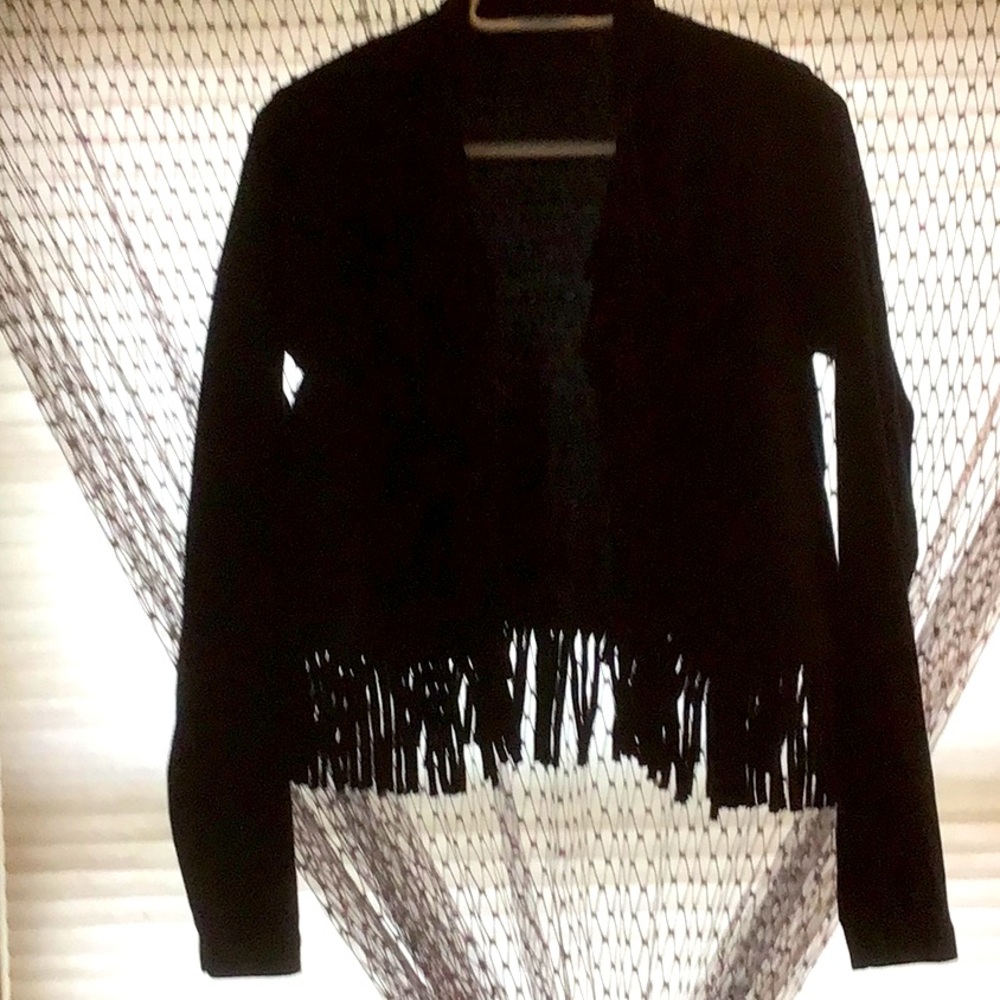 Fringed navy blue jacket